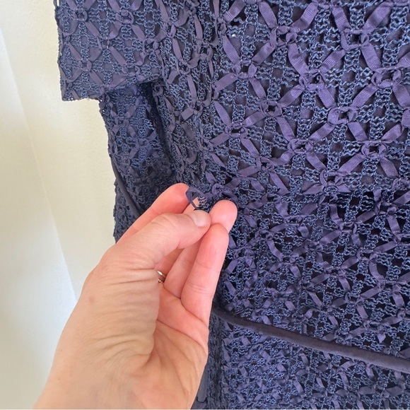 Vintage 60s Navy Ribbon Shift Hourglass Homemade Dress - Picture 9 of 14